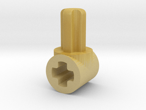 Lego-compatible F+M Axle Connector in Tan Fine Detail Plastic