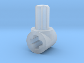 Lego-compatible F+M Axle Connector in Clear Ultra Fine Detail Plastic