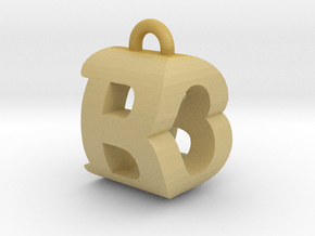 3D-Initial-BO in Tan Fine Detail Plastic