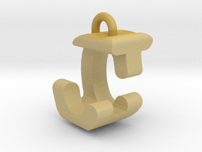 3D-Initial-CJ in Tan Fine Detail Plastic