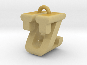 3D-Initial-UZ in Tan Fine Detail Plastic