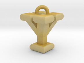 3D-Initial-YY in Tan Fine Detail Plastic