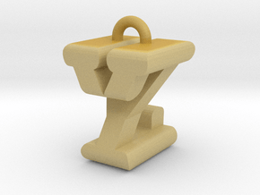 3D-Initial-YZ in Tan Fine Detail Plastic