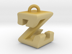 3D-Initial-ZZ in Tan Fine Detail Plastic