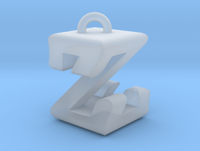 3D-Initial-ZZ in Clear Ultra Fine Detail Plastic