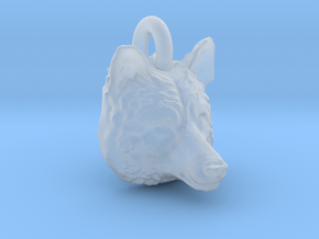 Wolf Head Pendant in Clear Ultra Fine Detail Plastic