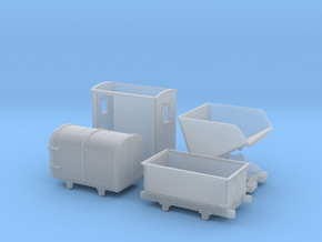 009 Mixed quarry wagon set in Clear Ultra Fine Detail Plastic