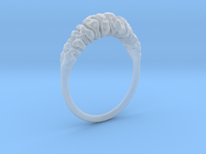 Reaction Diffusion Ring "Brainring" (size 60) in Tan Fine Detail Plastic