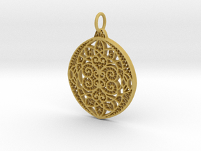 Christmas Holdiday Lace Ornament Pendant Charm in Tan Fine Detail Plastic