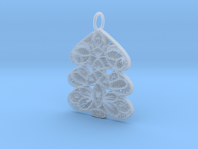 Christmas Tree Holdiday Lace Pendant Charm in Clear Ultra Fine Detail Plastic