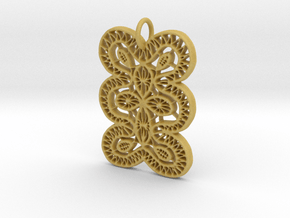 Lace Ornament Pendant Charm in Tan Fine Detail Plastic