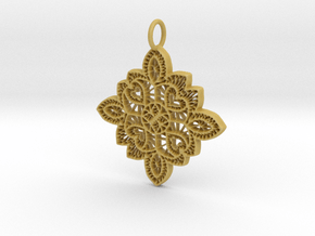 Lace Ornament Pendant Charm in Tan Fine Detail Plastic