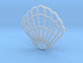 Seashell Pendant Charm in Clear Ultra Fine Detail Plastic