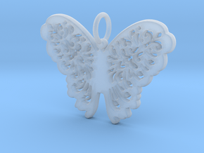 Flourish Lace Butterfly Pendant Charm in Clear Ultra Fine Detail Plastic