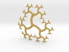 Curved Trivalent Tree Pendant in Tan Fine Detail Plastic