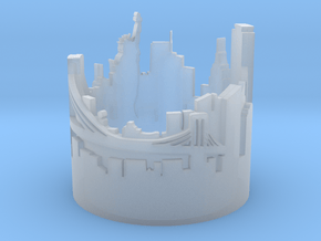 Ring NY New York Skyline in Clear Ultra Fine Detail Plastic