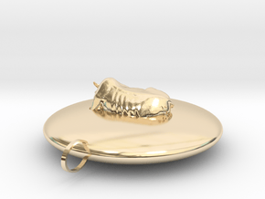 Pendant Bull Stone in 14k Gold Plated Brass