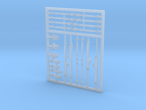 1/64 Long and short 3 point hitches- Fine detail in Clear Ultra Fine Detail Plastic