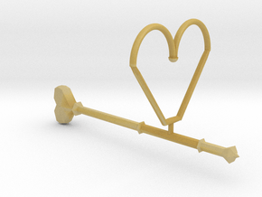 Old Heart Wand Keychain/necklace Attachment in Tan Fine Detail Plastic