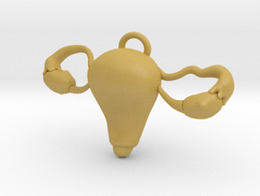Anatomical Uterus Charm in Tan Fine Detail Plastic