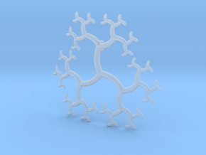 Saddle_Trivalent_Tree_Pendant in Clear Ultra Fine Detail Plastic