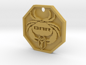 BAR Crab Logo Keychain in Tan Fine Detail Plastic