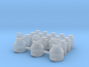 1/87 H0 Melkeimer und Milchkannen in Clear Ultra Fine Detail Plastic
