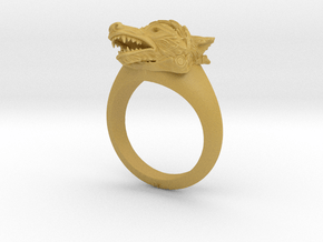 wolf Ring in Tan Fine Detail Plastic