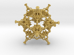 Rotated Icosahedron in Tan Fine Detail Plastic