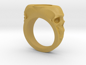 Skull Signet Ring blank size 12 in Tan Fine Detail Plastic