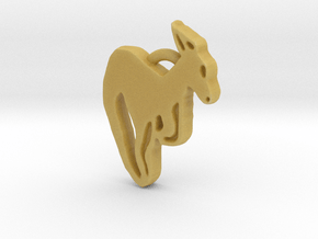 Kangaroo Pendant in Tan Fine Detail Plastic