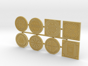 1:16 scale Manhole covers in Tan Fine Detail Plastic