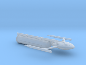 Large Modular Freighter with Cylinder Cargo Pod in Clear Ultra Fine Detail Plastic