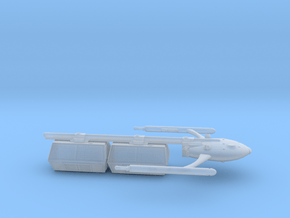 Large Modular Freighter with Two Hexagonal Pods in Clear Ultra Fine Detail Plastic