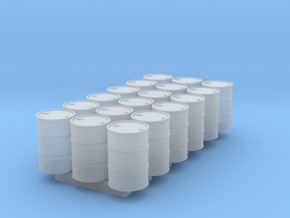 18 N scale oil drums in Clear Ultra Fine Detail Plastic