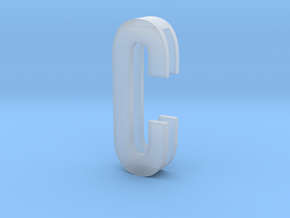 Choker Slide Letters (4cm) - Letter C in Clear Ultra Fine Detail Plastic