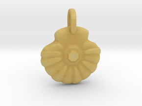 Shell Pendant Charm in Tan Fine Detail Plastic