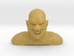3D Ogre Bust in Tan Fine Detail Plastic