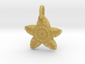 Starfish Charm Pendant in Tan Fine Detail Plastic