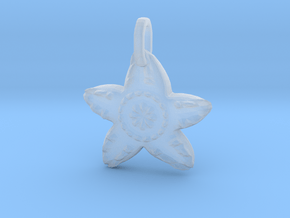 Starfish Charm Pendant in Clear Ultra Fine Detail Plastic