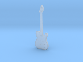 Telecaster Guitar Pendant in Clear Ultra Fine Detail Plastic