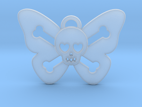 Cute Butterfly Skull in Clear Ultra Fine Detail Plastic