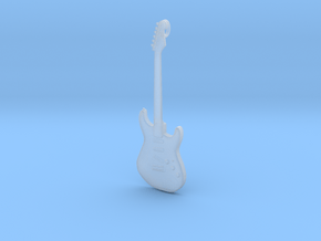 Stratocaster Guitar Pendant in Clear Ultra Fine Detail Plastic