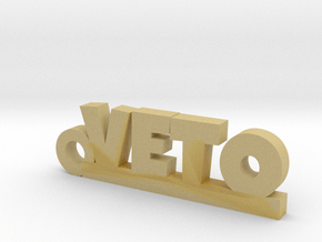 VETO_keychain_Lucky in Tan Fine Detail Plastic