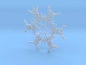 Noah snowflake ornament in Clear Ultra Fine Detail Plastic