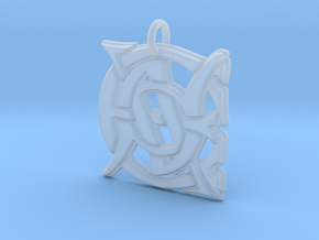 Cipher Initials AEE Pendant  in Clear Ultra Fine Detail Plastic