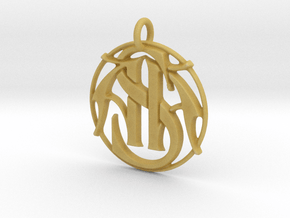 Cipher Initials AAS Pendant in Tan Fine Detail Plastic