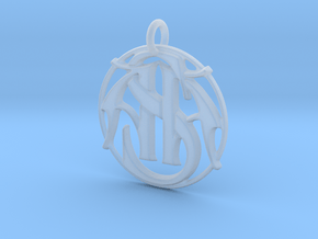 Cipher Initials AAS Pendant in Clear Ultra Fine Detail Plastic