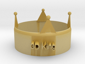 3D King Crown in Tan Fine Detail Plastic