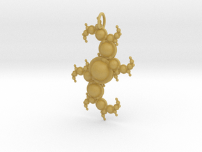 Fractal pendant with spheres in Tan Fine Detail Plastic